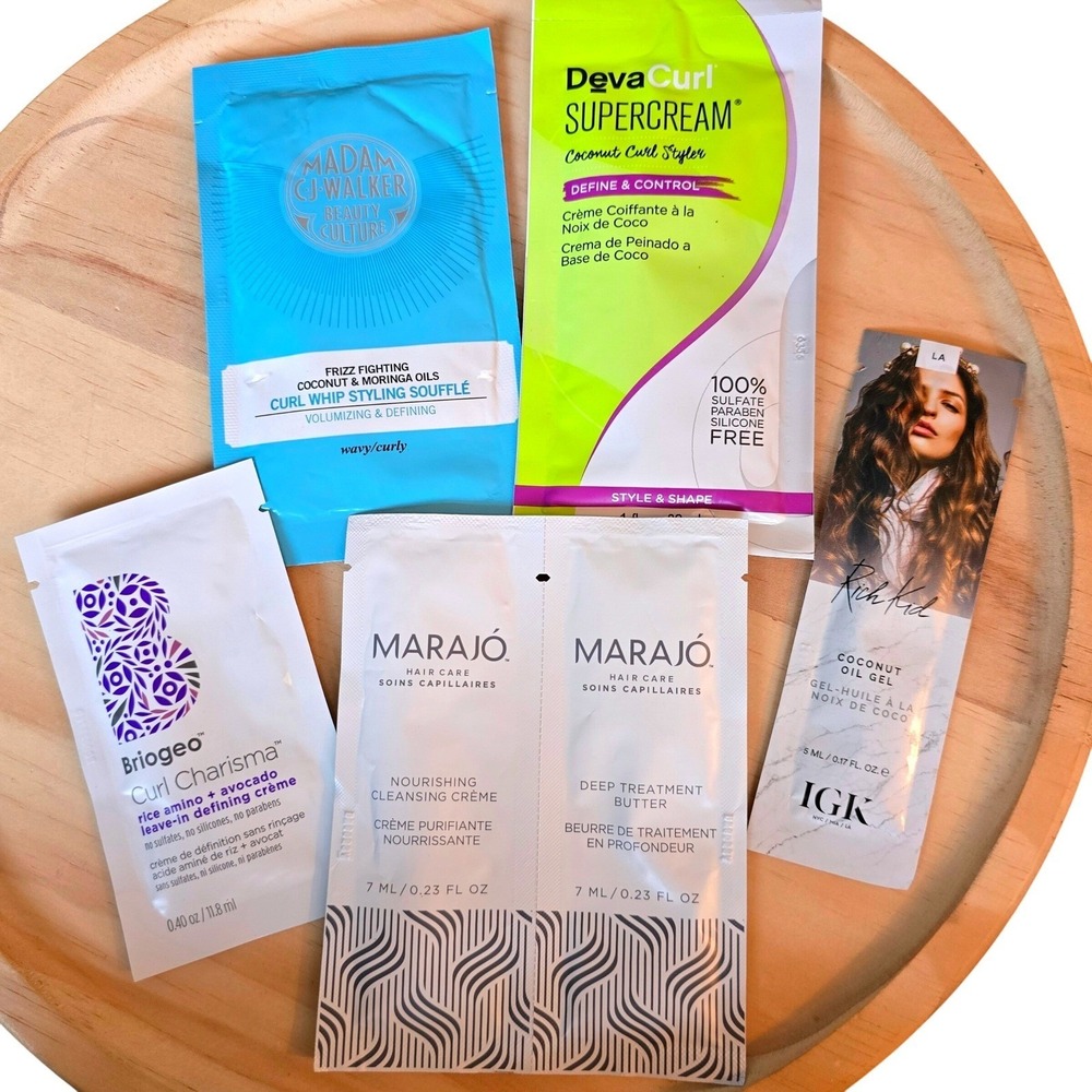 Curly Hair Sample Lot Briogeo DevaCurl IGK Marajo Madam‎ CJ Walker 5pc Set